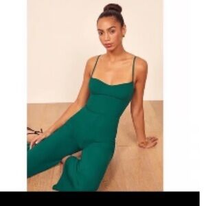 Reformation NEW Gilda Emerald Green Jumpsuit
